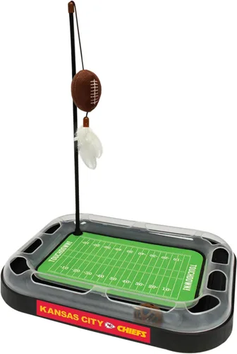 Miniatura 18 de Tabla de rascado para gatos NFL LOS VEGAS Raiders Campo de fútbol americano Juguetes para gatos + Pelota de fútbol de felpa rellena de hierba gatera