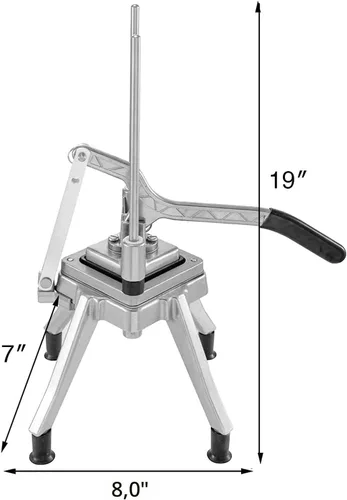 Miniatura 5 de Picador comercial de frutas de verduras con 6 cuñas y cuchilla de 1/4 ″ y 3/8 ″ y 1/2 pulgadas Cortador de alimentos profesional Cortador de papas