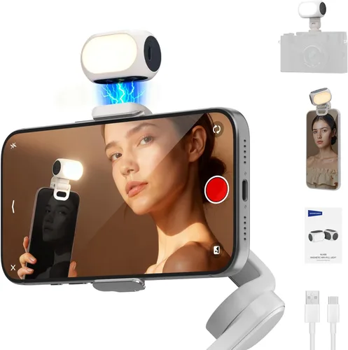 Miniatura 12 de NEEWER Basics NL-60AI - Luz para selfie para teléfono con clip frontal y trasero, 60 LED 2000 mAh recargable CRI95+, 3 modos, iluminación de relleno