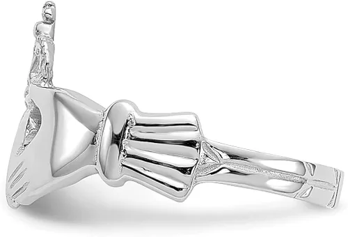 Miniatura 4 de 14k White Gold Claddagh Ring Celtic Fine Jewelry For Women Gifts For Her