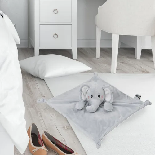 Miniatura 6 de KINREX Manta de seguridad de elefante para bebés, toalla calmante de felpa suave, juguete de edredón unisex para bebé, compañero de sueño ideal, oso