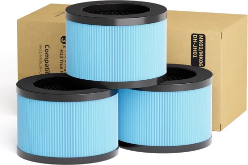 MK06 MK01 Filtro de repuesto True HEPA compatible con AROEVE MK01 MK06 y Kloudi DH-JH01, versión estándar, paquete de 3