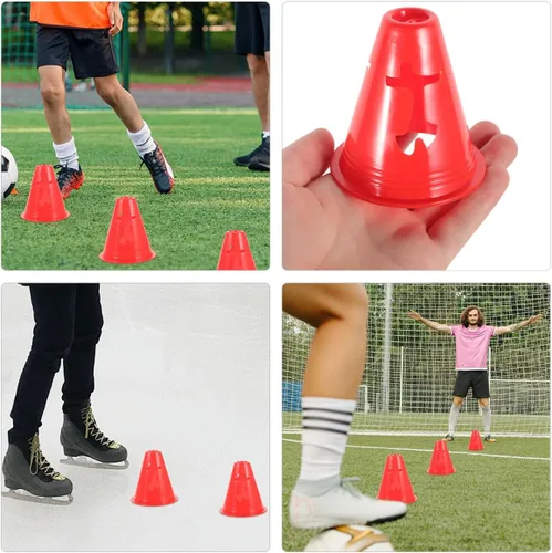 Miniatura 6 de ABOOFAN 20 conos pequeños de entrenamiento de agilidad para fútbol, fútbol, patinaje sobre ruedas, marcadores de plástico para taladros, carreras