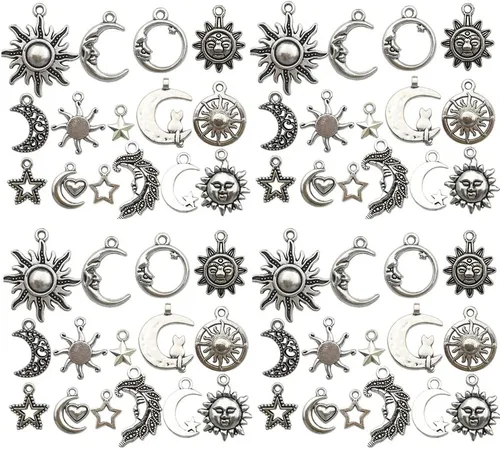 Miniatura 10 de WOCRAFT 120 piezas de dijes de gato de plata envejecida para fabricación de joyas, dijes de gato de aleación para manualidades DIY (SN015)