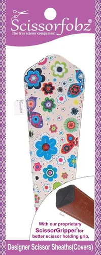 Miniatura 41 de Fundas protectoras para tijeras de diseñador, 4 unidades, tamaño surtido, diseño floral victoriano azul #4-304 Jardín floral victoriano azul