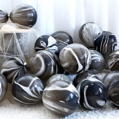 Miniatura 4 de VitaCraft Kit de guirnalda de arco de globos de coche de carreras, 128 piezas de arco de globos de mármol naranja, azul y negro, globos de aluminio