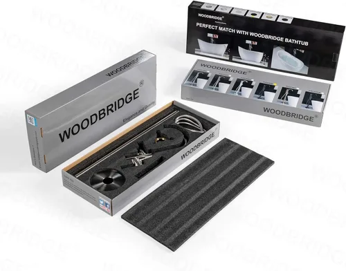 Miniatura 11 de WOODBRIDGE Grifo de llenado de bañera independiente contemporáneo de una sola manija con ducha de mano en acabado cromado, F0002CHRD