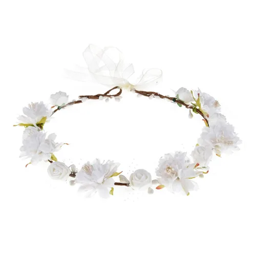 Miniatura 9 de DDazzling - Diadema de flores de eucalipto con hojas verdes para mujer y niña, banda para la cabeza, diseño de halo para novias, accesorio