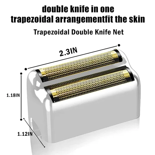 Miniatura 4 de Lámina de repuesto y cortadoras para afeitadora compatible con BaBylissPRO Barberology Double FXFS2 (Plata)