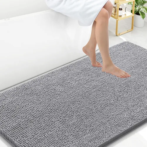 Miniatura 47 de Arotive Alfombras de baño de felpilla extrasuaves y absorbentes, de 24 x 16 pulgadas, lavables a máquina, parte trasera de goma antideslizante