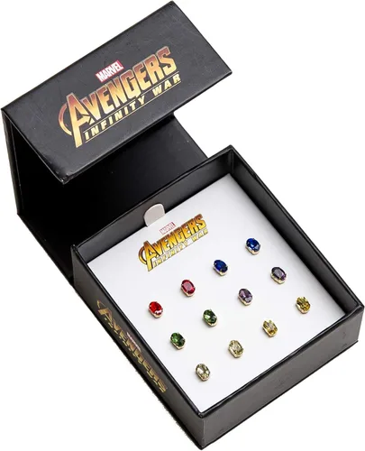Miniatura 2 de Marvel Avengers Infinity War Endgame - Pendientes de tuerca de piedra infinita, juego de 6