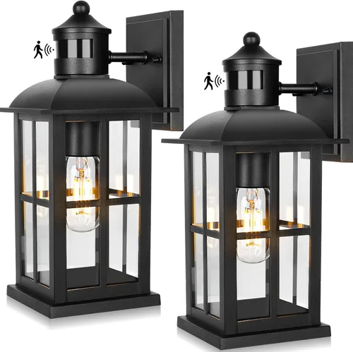 Miniatura 10 de Paquete de 2 luminarias de pared para exteriores de 14 pulgadas del anochecer al amanecer, luminarias de iluminación exterior para montaje en pared