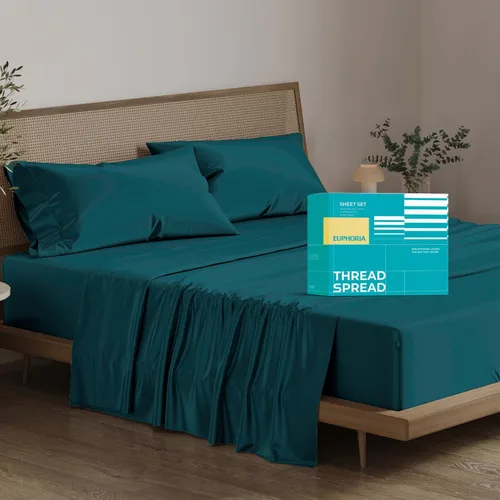 Miniatura 36 de THREAD SPREAD Sábanas 100% Algodón Egipcio Tamaño Twin - 800 Alto Número de Hilos 3 Piezas Sábanas Twin Extra Largas para Dormitorio, Bolsillo