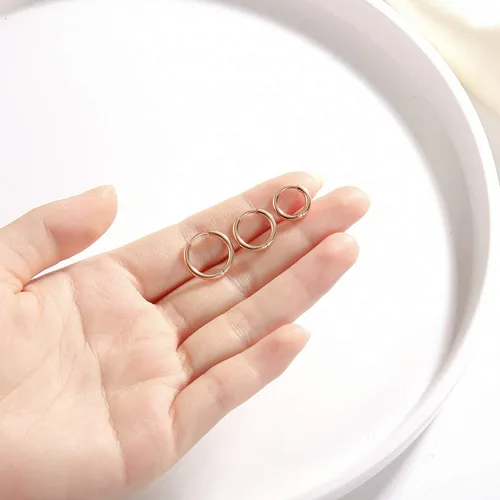 Miniatura 3 de Aretes de aro de acero inoxidable quirúrgico de 0.315 in0.394 in0.472 in, pequeños aretes de aro para mujeres y hombres