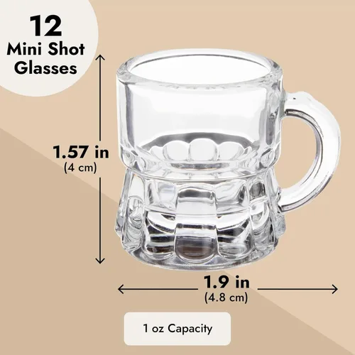 Miniatura 3 de Okuna Outpost Mini vasos de chupito con asas, juego de chupitos transparentes reutilizables, para servir mini chupitos con agarre seguro, recuerdos