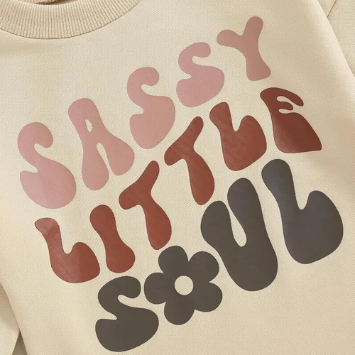 Miniatura 4 de Ropa de bebé recién nacido, sudadera con estampado de letras de amor, mameluco de una pieza para otoño e invierno