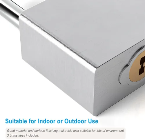 Miniatura 4 de AST Candado de acero inoxidable mejorado con cilindro de alta seguridad y 3 llaves de latón, candado de 1-9/16 pulgadas de ancho