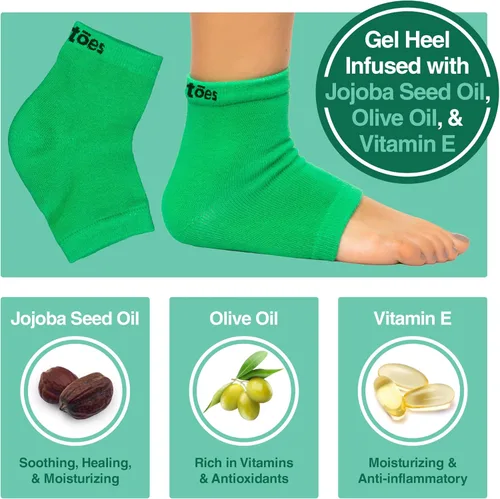 Miniatura 2 de ZenToes Calcetines hidratantes para el talón, 2 pares de calcetines de spa con forro de gel para curar y tratar talones secos y agrietados mientras