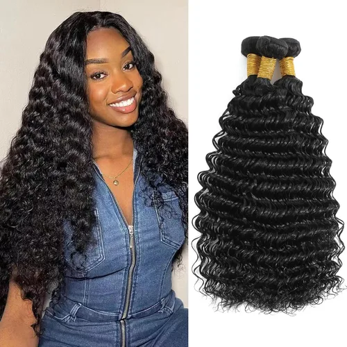 Miniatura 45 de Extensiones de pelo rizado brasileño de Selina, pelo virgen brasileño, 100 gramos/paquete, color natural (16 pulgadas, rizado)