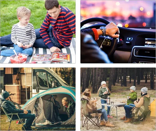 Miniatura 6 de Zyyini TV portátil de 5 pulgadas, 1080P con antena, batería recargable, USB y tarjeta TF Play, para viajes, camping, personas mayores, niños