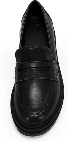 Miniatura 3 de Mocasines de plataforma para mujer suela de taco tacón grueso antideslizantes de piel sintética casuales cómodos con punta redonda zapatos Oxford