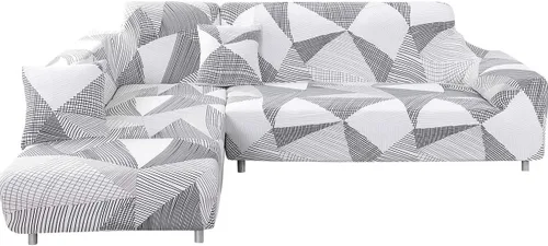 Miniatura 13 de MIFXIN Fundas de sofá modulares en forma de L, 2 piezas, elásticas tipo L, para sofá o sillón, protector de muebles para sala de estar, mascotas