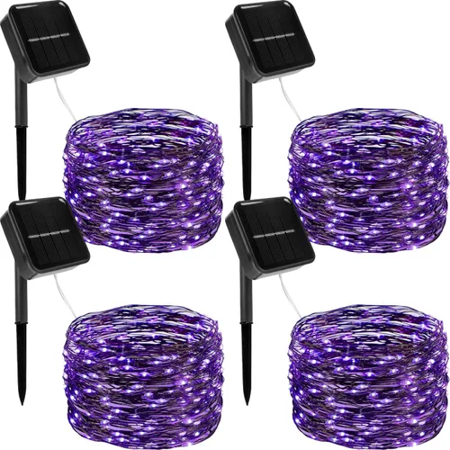 Miniatura 10 de Twinkle Star Paquete de 2 guirnaldas de 240 luces LED alimentadas por energía solar, para decoración de exteriores e interiores, de navidad, total