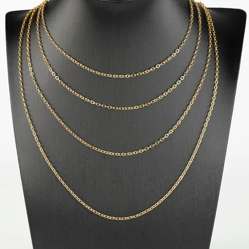 Miniatura 7 de UMAOKANG Cadenas chapadas en oro de 33 pies para fabricación de joyas, carrete de eslabones de cadena de cable plano para manualidades, aretes
