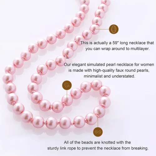 Miniatura 33 de BABEYOND - Collar de perlas sintéticas estilo art deco de la década de 1920, collar de perlas largas para fiesta de disfraces de estilo Gatsby