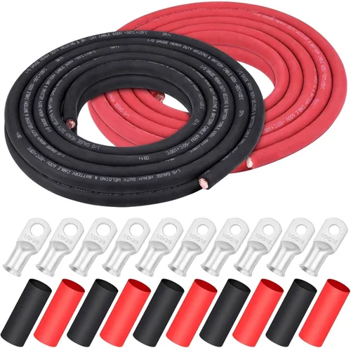 Miniatura 27 de Cable de Soldadura Calibre 1/0, iGreely 1/0 AWG Cables de Soldadura de Batería de Cobre Puro para Generador Solar Automático, 5 piezas de 5/16" y 5