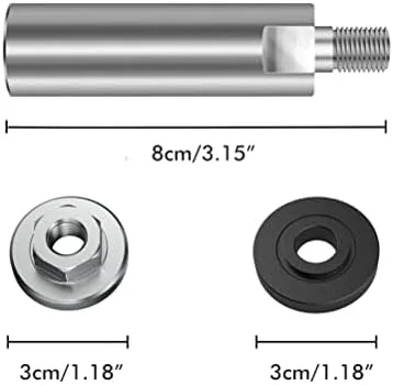 Miniatura 6 de Zerodis Barra de conexión de extensión de amoladora angular, eje de extensión de amoladora angular de acero inoxidable, eje de extensión de pulido