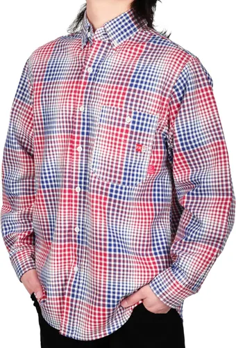 Miniatura 12 de TICOMELA Camisa de soldadura FR de peso medio para hombre, 7.5oz 100% algodón NFPA 2112 CAT2 - Camisa de trabajo con botones resistente al fuego