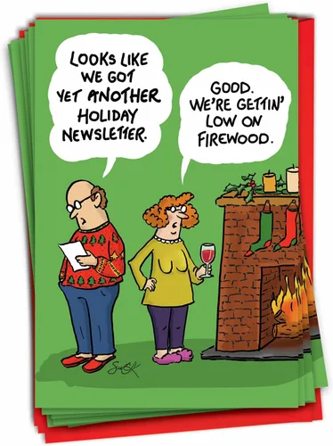 Miniatura 9 de NobleWorks - Caja de 12 divertidas tarjetas de felicitación de Navidad con sobres, vacaciones de humor para hombres y mujeres