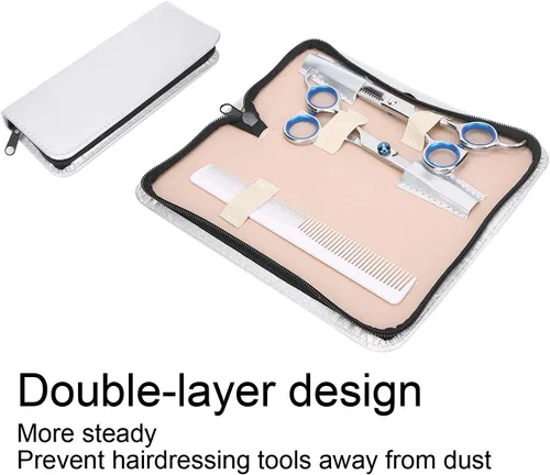Miniatura 4 de Estuche grande para estilista para peluqueros, bolsa de cuero sintético para tijeras, soporte para tijeras de peluquería, herramientas de salón