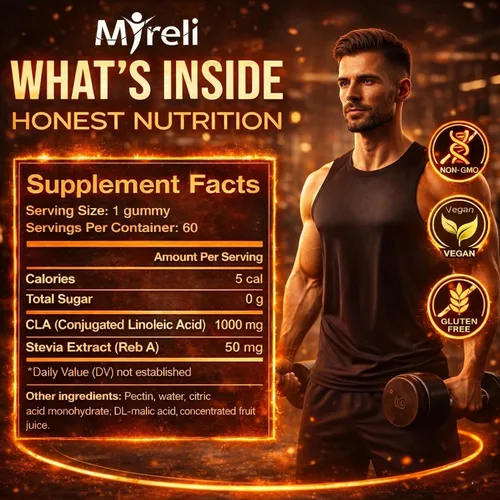 Miniatura 3 de CLA - Gomitas veganas de 1000 mg para hombres y mujeres, 1000 mg, 60 masticables de ácido linoleico conjugado vegano para apoyo corporal magro