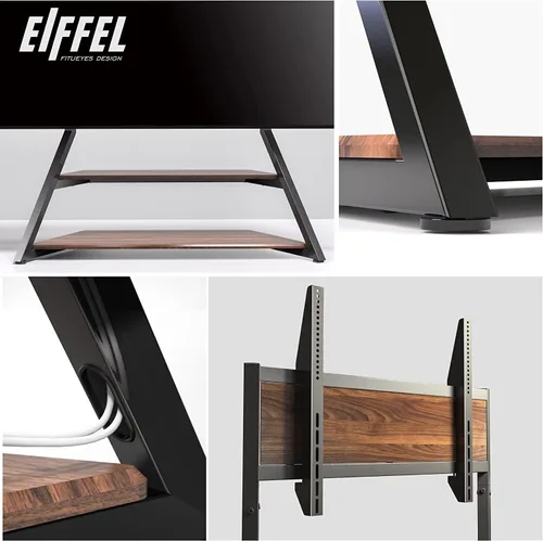 Miniatura 3 de FITUEYES Soporte esquinero de TV de diseño para TV de 75 a 100 pulgadas con gabinete multimedia AV de 4 niveles, soporte de TV de piso con estantes