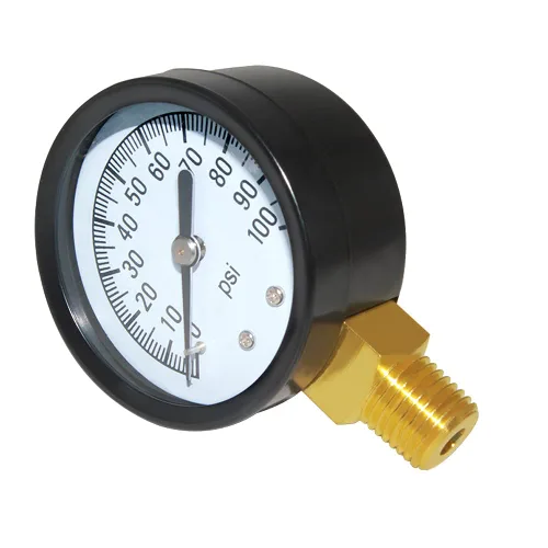 Miniatura 4 de Joywayus Medidor de Presión 0 a 100 PSI de Latón 1/4 Pulgada Hilo Macho NPT Montaje Inferior, Función Múltiple