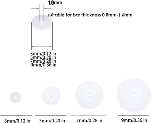 Miniatura 2 de Bloomfall Disco de perforación transparente para tratamiento de perforación de nariz, aretes de silicona para almohadillas curativas de queloides