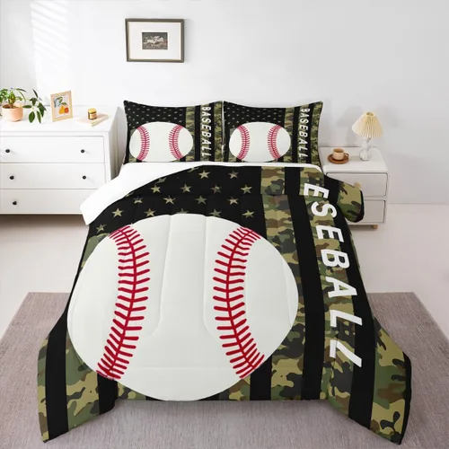 Miniatura 104 de Feelyou Juego de edredón de baloncesto para niñas y niños, juego de ropa de cama con juegos de pelota, decoración de habitación, regalo para amantes