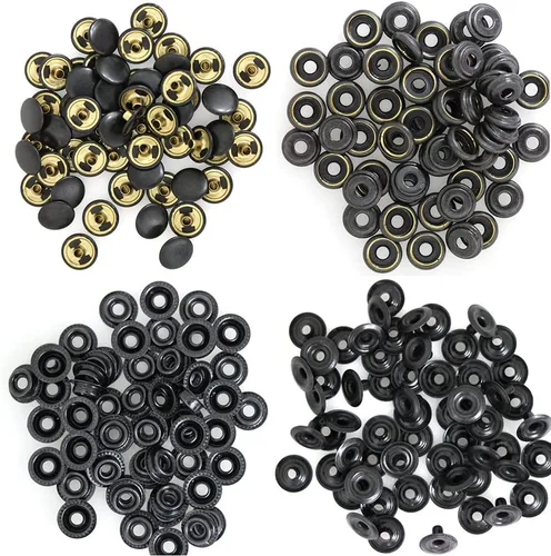 Miniatura 3 de BetterJonny - Juego de 60 cierres de metal a presión, 0.591 in, latón, resistente, botón a presión, para barco marino, bolsa de lona, cuero
