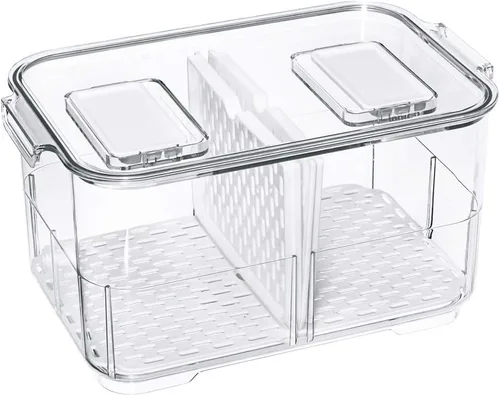 SANNO Contenedores de almacenamiento de frutas y verduras, contenedores de almacenamiento para refrigerador, ahorrador de productos frescos con
