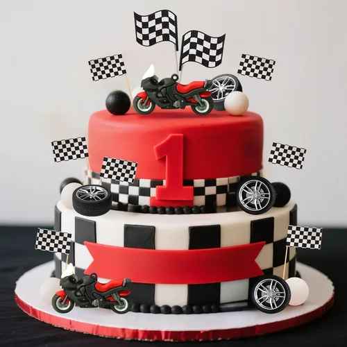 Miniatura 3 de LaVenty Decoraciones de fiesta de motocross, decoración de tartas de motocicleta, hombre, cumpleaños, para motocross, decoración de baby shower
