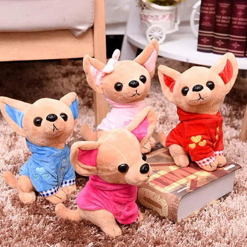 Miniatura 5 de Peluche de Perro Chihuahua, Juguete de Peluche de Perro Chihuahua Relleno, Gran Regalo para Niños Decoración del Hogar (Azul)