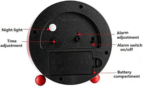 Miniatura 6 de Reloj despertador analógico, reloj de escritorio pequeño fácil de configurar, sin tictac, con luz nocturna, despertador súper silencioso alimentado