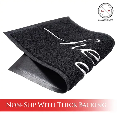Miniatura 4 de Mama's Mats Hey - Tapete negro para puerta de 24 x 36 pulgadas, ideal para exteriores o interiores, de perfil bajo, funciona como un felpudo