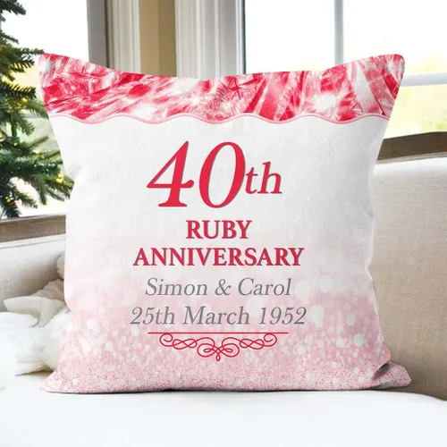 Miniatura 3 de Almohada cuadrada personalizada para esposo esposa de pareja amante, regalos únicos para aniversario, 40 aniversario, boda, aniversario, nombre