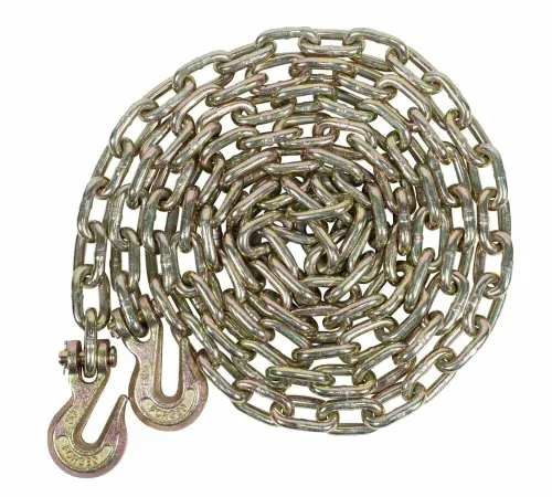 Miniatura 34 de Mytee Products Paquete de 4 cadenas de 3/8 pulgadas x 6 pies de grado 70 con ganchos de agarre de horquilla, cadena de remolque de transporte G70, 4