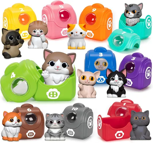 Miniatura 8 de Juguetes de aprendizaje para niños de 1, 2, 3 años, 20 juguetes de animales de granja, juguetes Montessori para contar, combinar y clasificar