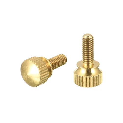 Miniatura 18 de uxcell 2 tornillos moleteados para el pulgar, pernos de hombro de latón M5x8mm, perillas de agarre escalonadas para PC, electrónicos, mecánicos