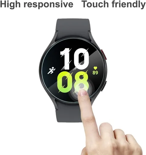 Miniatura 5 de Paquete de 4 protectores de pantalla para Samsung Galaxy Watch 5 de 1.575 pulgadas, 2.5D de alta definición 9H, película protectora de pantalla